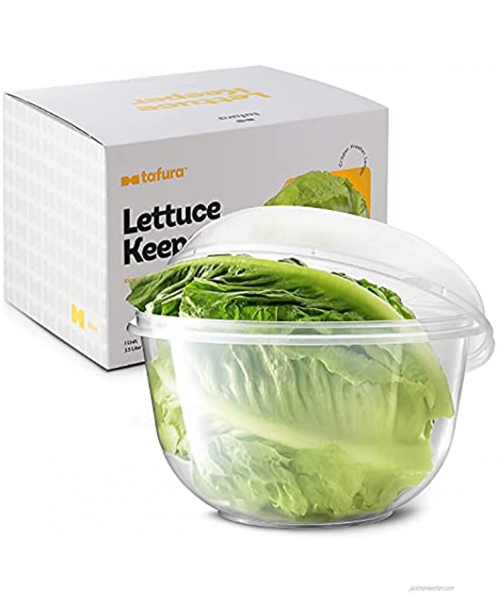 Tafura Lettuce Keeper for Fridge Lettuce Crisper Vegetable Saver with Cover Lettuce Storage Container with Lid Crisp and Fresh Greensaver Salad Saver Box.