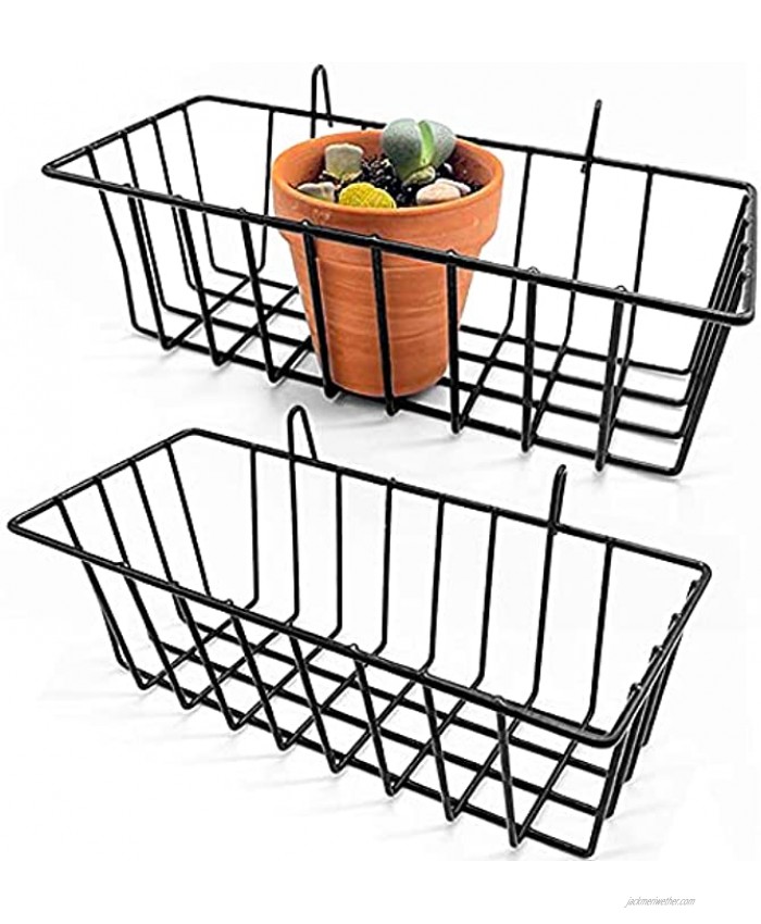 2 Pcs Hanging Wire Basket Wall Grid Panel,Pantry Storage Basket,Wire Wall Baskets Shelves for Kitchen,Home Decor Supplies,Black