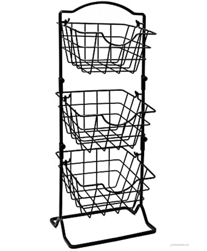 3 Tier Fruit Basket,UOIENRT Metal Wire Fruit Basket Vegetable Stand Organizer for Kitchen countertop,Antique Black