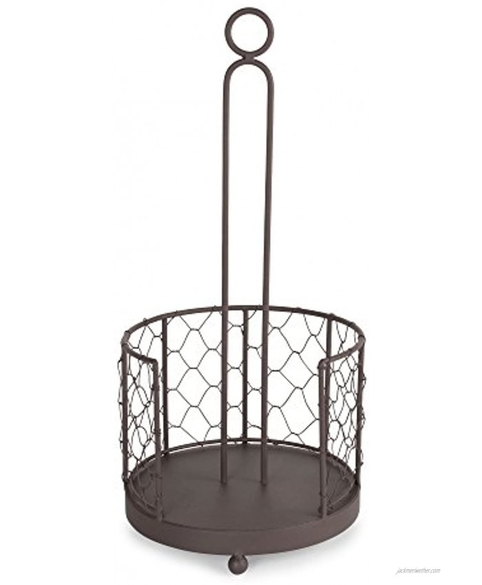 DII Vintage Metal Chicken Wire Paper Towel Holder Stand for Kitchen and Pantry Rustic