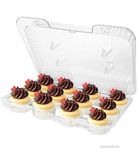 Mini Cupcake Containers 12-Compartment Containers 40 Count Plastic Mini Cupcake Containers Disposable Trays for Small Cupcakes & Muffins Hinged Lock Cupcake Clamshell Mini Cupcake Storage