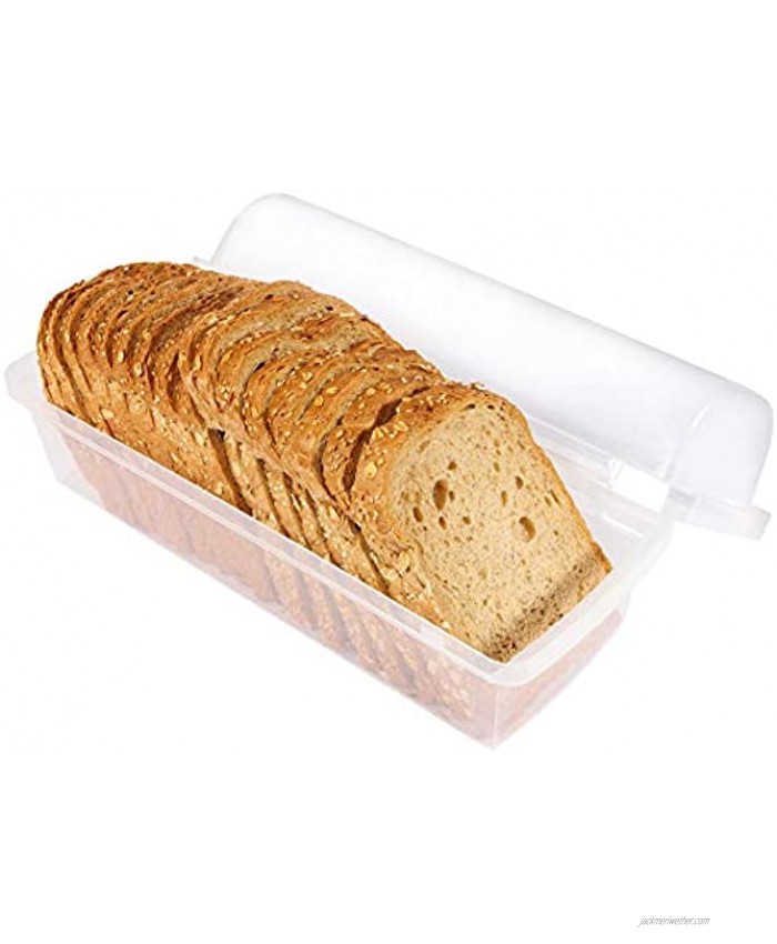 Youngever Plastic Bread Container Bread Storage Bin Bread Box for Countertop