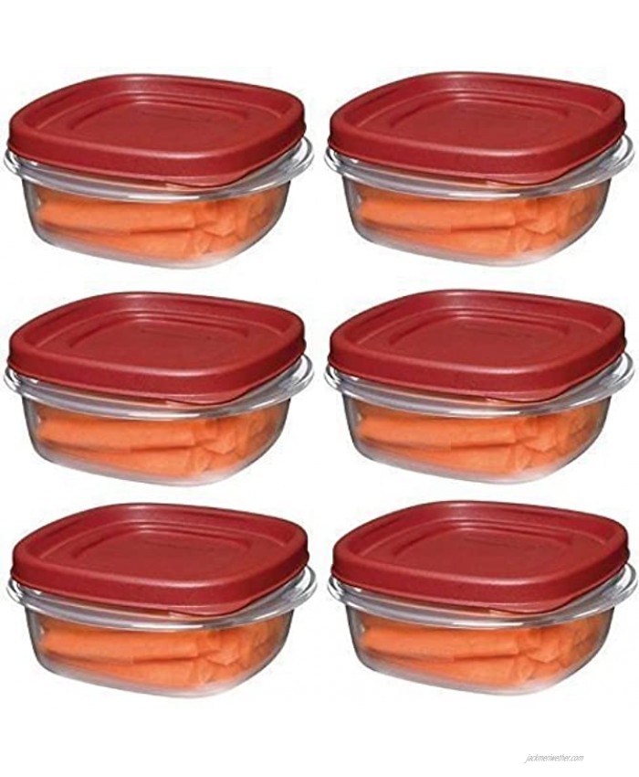 Rubbermaid 1776401 1 1 4-Cup Easy Find Lid Food Storage Container Square 6 pack