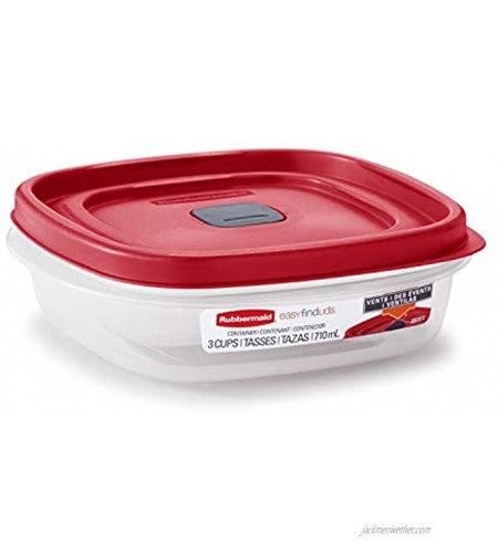 Rubbermaid Easy Find Lids 3-Cup Food Storage and Organization Container Racer Red