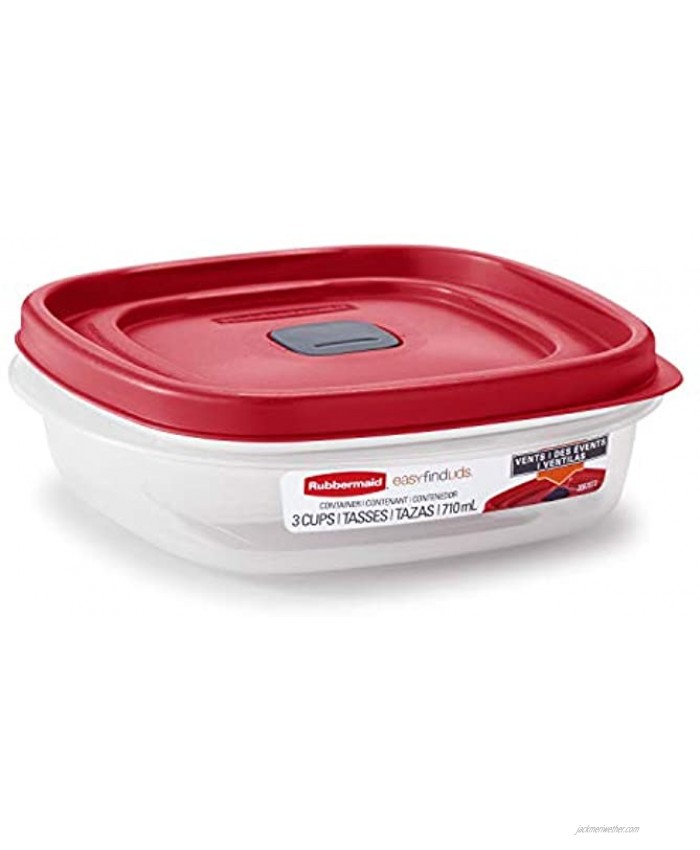 Rubbermaid Easy Find Lids 3-Cup Food Storage and Organization Container Racer Red