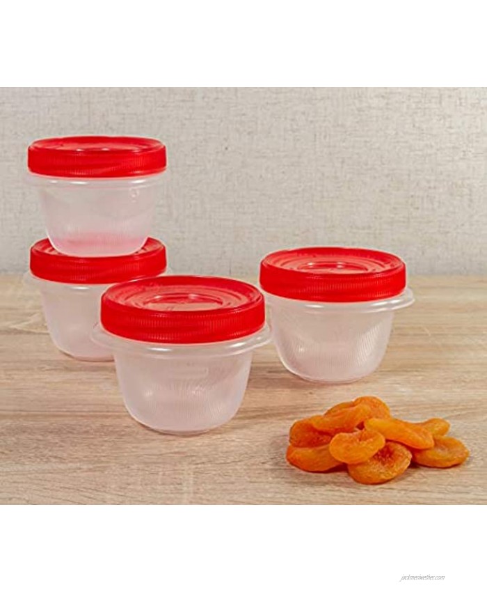 Rubbermaid TakeAlongs Twist & Seal Food Storage Containers 1.2 Cup Tint Chili 4 Count