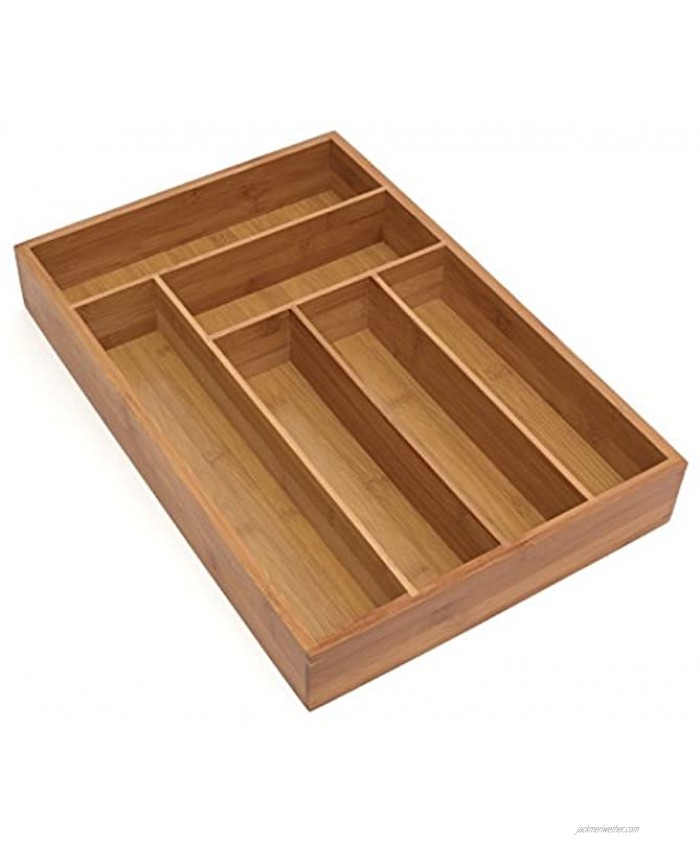 Lipper International 8878 Bamboo Wood Deep Flatware Organizer with 6 Compartments 12 x 17-1 2 x 2-1 2