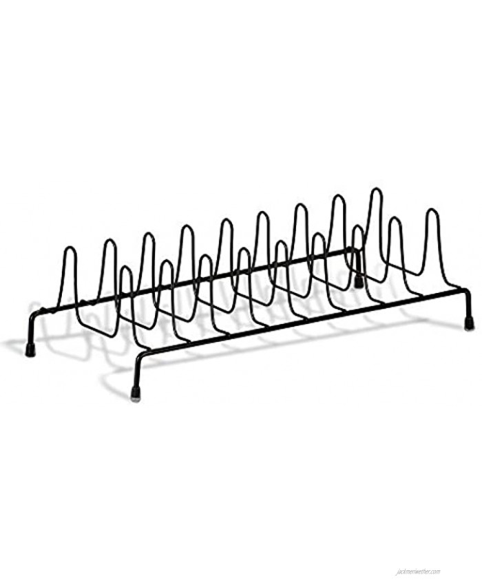 DecorRack Wire Plate Rack and Lid Holder Perfect Dish Storage Organizer for Kitchen Cabinet Counter Ideal Sink Drying Rack for Plates 8 Dividers Wire Metal 1 Pack