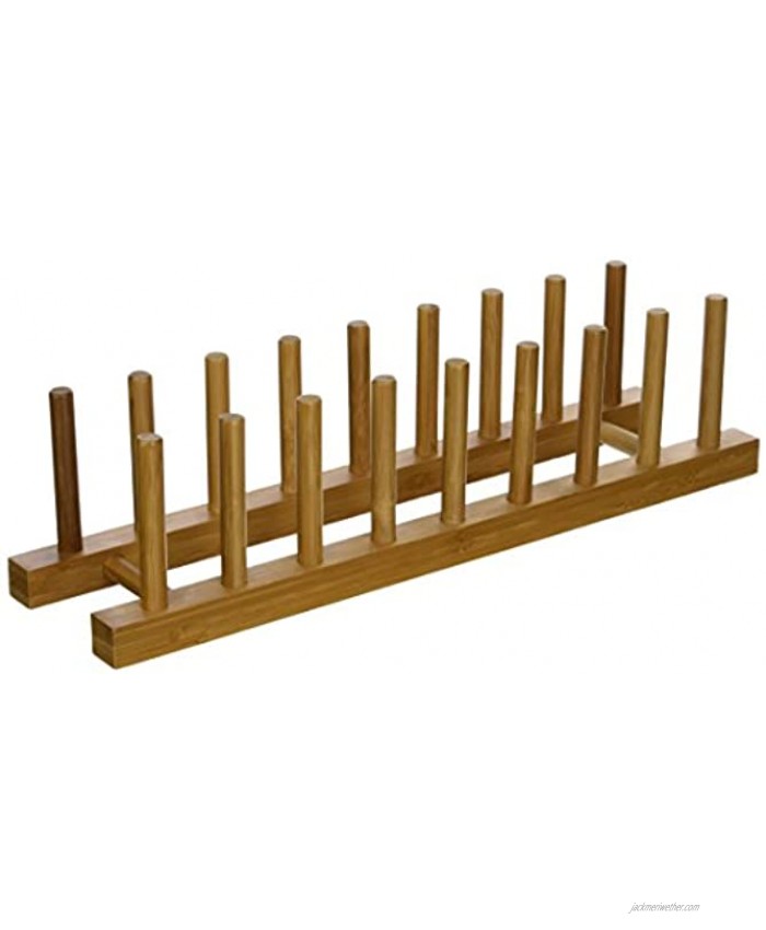 Lipper International 887 Bamboo Wood Plate Rack and Pot Lid Holder 15-3 8 x 4-3 8 x 4