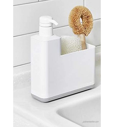 Litem Sink Organizer – Shampoo Dispenser & Holder for various kitchen cleansing items: brush sponge detergent with built-in pump container for maximizing your conveniences Grey 6.5Wx2.3Dx7.7H