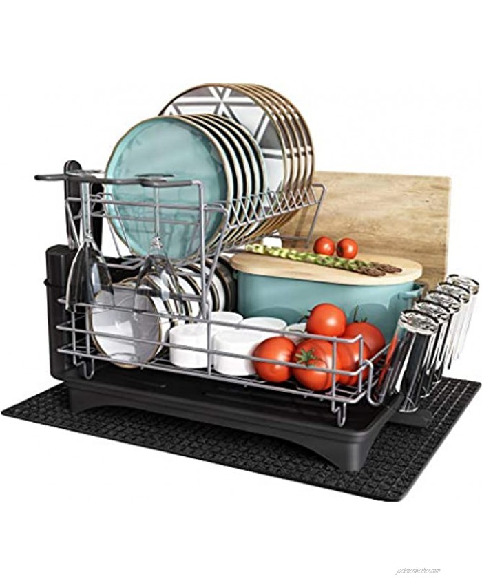 <b>Notice</b>: Undefined index: alt_image in <b>/www/wwwroot/jackmeriwether.com/vqmod/vqcache/vq2-catalog_view_theme_astragrey_template_product_category.tpl</b> on line <b>148</b>Dish Rack and Drainboard Set Majalis 2 Tier Large Dish Drying Rack with Swivel Spout for Kitchen Counter Stainless Steel Dish Drainer with Cutting Board Holder Utensil Holder and Wine Glass Holder