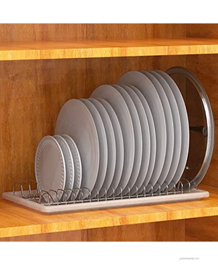 Simple Houseware Plate Drying Rack with Drainboard Chrome