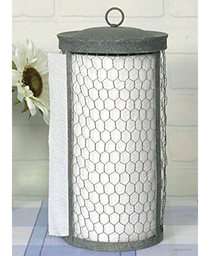 Colonial Tin Works Chicken Wire Paper Towel Holder Grey