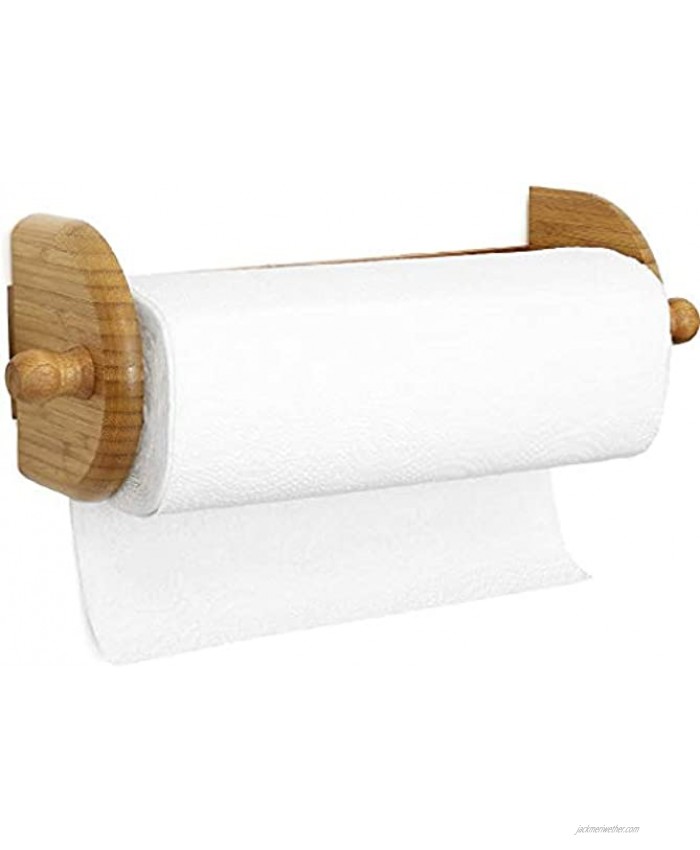 Greenco Premium Bamboo Wall Mount Paper Towel Holder