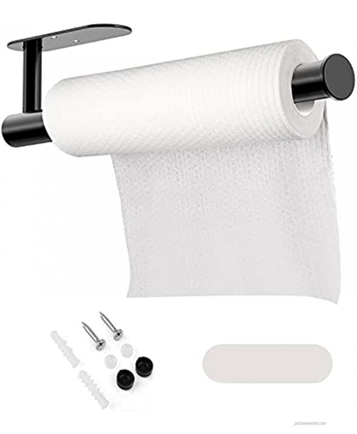 Paper Towel Holder Wall Mount Self Adhesive Black