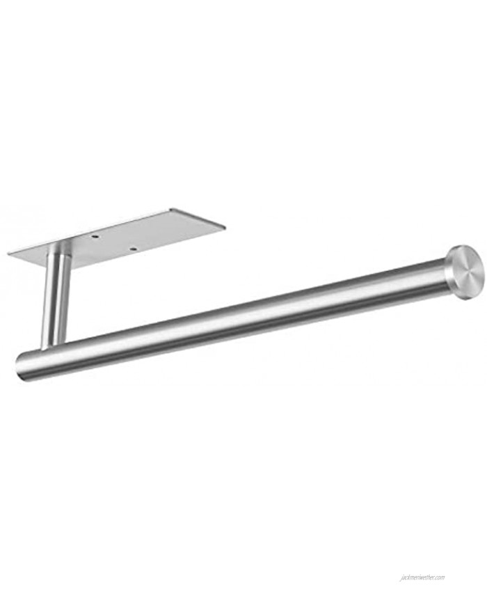 Under Cabinet Paper Towel Holder Self Adhesive or Drilling SUS304 Stainless Steel Wall Mount Silver Towel Paper Holder for Kitchen Pantry Sink Bathroom