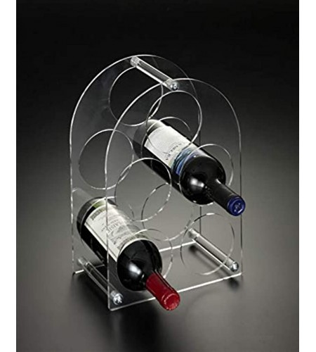 Acrylic Lucite Wine Bottle Rack Holds up to 5 Bottles of Wine 9 1 4 x 5 3 8 x 13