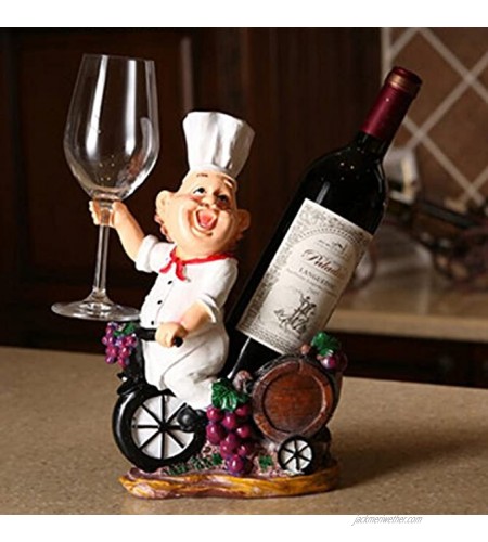 OLizee Fat Chef Resin Decorative Wine Bottle Holder Rack 243112CM