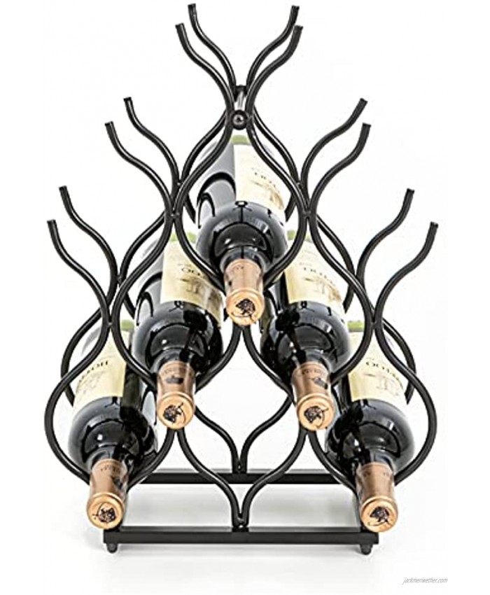 SODUKU Tabletop Wine Rack 11 Wine Bottles Holder Freestanding Countertop Metal Storage Rack for Wine Lovers