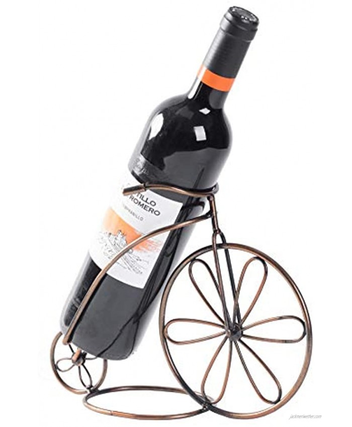 Vintiquewise QI003560 Vintage Decorative Metal Bicycle 1 Bottle Tabletop Countertop Wine Holder Black