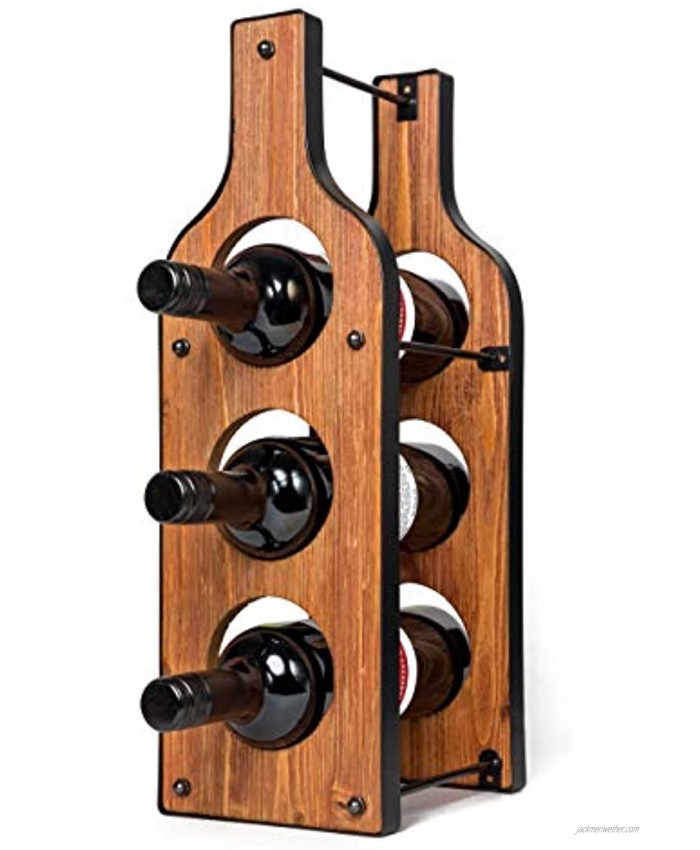 Wood Countertop Wine Rack Bottle