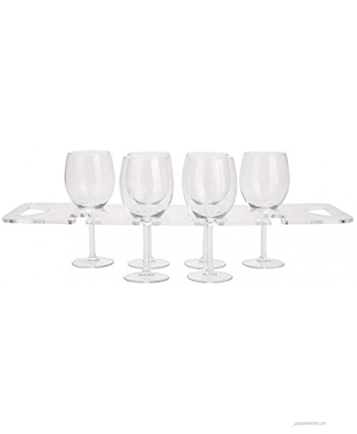 Mind Reader Acrylic Built in Handles Serving Tray Kitchen Storage Barware 8 Compartment Wine One Size Clear Glass Holder