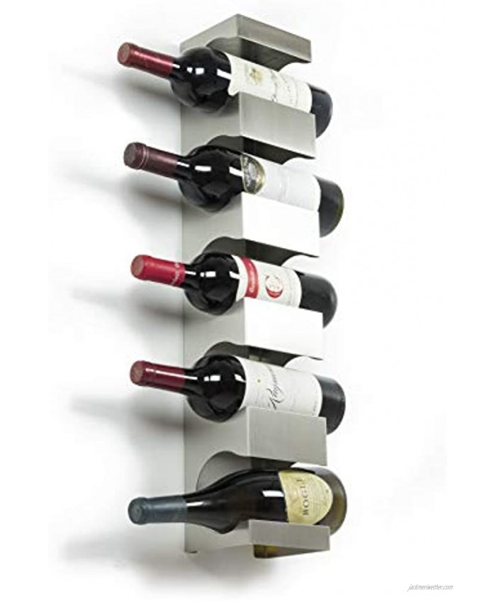 Brightmaison Alex Wine Rack Wall Mounted Wine Bottle Holder for 5 Bottles Kitchen Organization and Wine Storage Stainless Steel