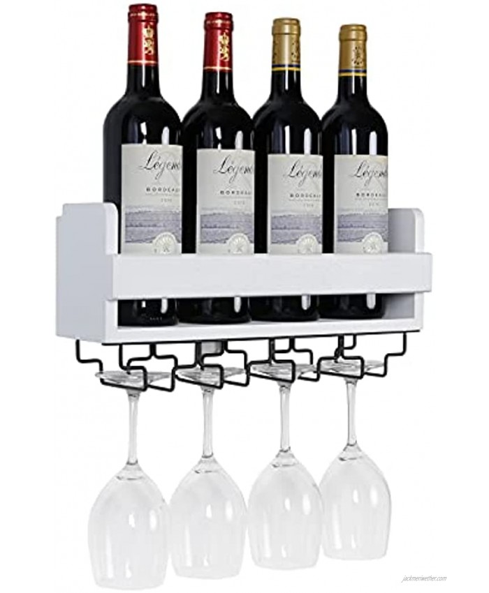 Tigcent Wall Mounted Wine Rack Hanging Wine Holder Wine Storage Rack with Wine Glass Holder Home Wine Decor
