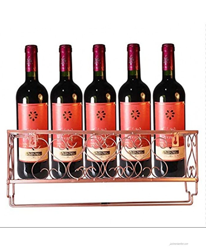 Wall Mounted Wine Rack Bottle & Glass Holder Hanging Wine Rack Comes with 5 Big Bottle Cork Wine Charms - Home & Kitchen Décor