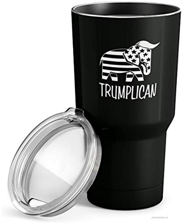 Trumplican 30 oz Stainless Steel Tumbler with Lid Vacuum Insulated Large Funny Travel Mug Tumblers in Black