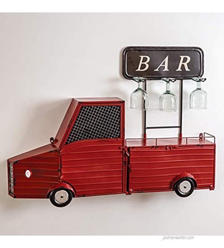 CTW 580033 Hanging Truck Wine Bar 38-inch Width Red