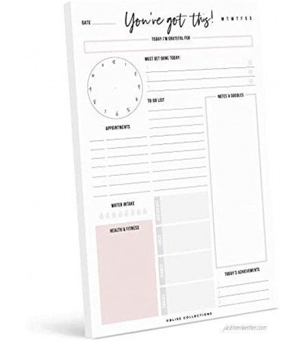 Bliss Collections Daily Plannerwith50 Undated6 x 9 Tear-OffSheets-You'veGotThisCalendar,Organizer,Scheduler ProductivityTrackerforOrganizingGoals,Tasks,Ideas,Notes To Do Lists
