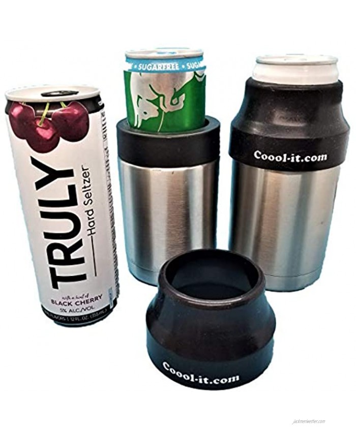Coool-it Silicone Adapter for 12 Ounce Tall Slim Cans Compatible With Yeti Type Stainless Can Coolers. Mich Ultra Truly Beer and Spiked Seltzer Drinks Fit Snug and Stay Cold for Hours. Adapter Only