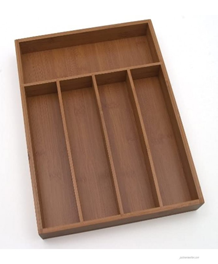 Lipper International 8876 Bamboo Wood Flatware Organizer with 5 Compartments 10.375 x 14.25 x 2
