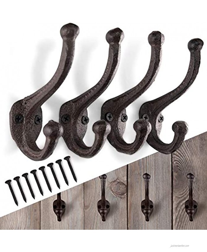 <b>Notice</b>: Undefined index: alt_image in <b>/www/wwwroot/jackmeriwether.com/vqmod/vqcache/vq2-catalog_view_theme_astragrey_template_product_category.tpl</b> on line <b>148</b>Coat Hooks for Wall Mount Set of 4 Rustic Cast Iron Farmhouse Decor Coat Rack Hooks Vintage Inspired Mount on Shelf for Hanging Coats Hats etc. with Matching Wood Screws Dark Brown Black