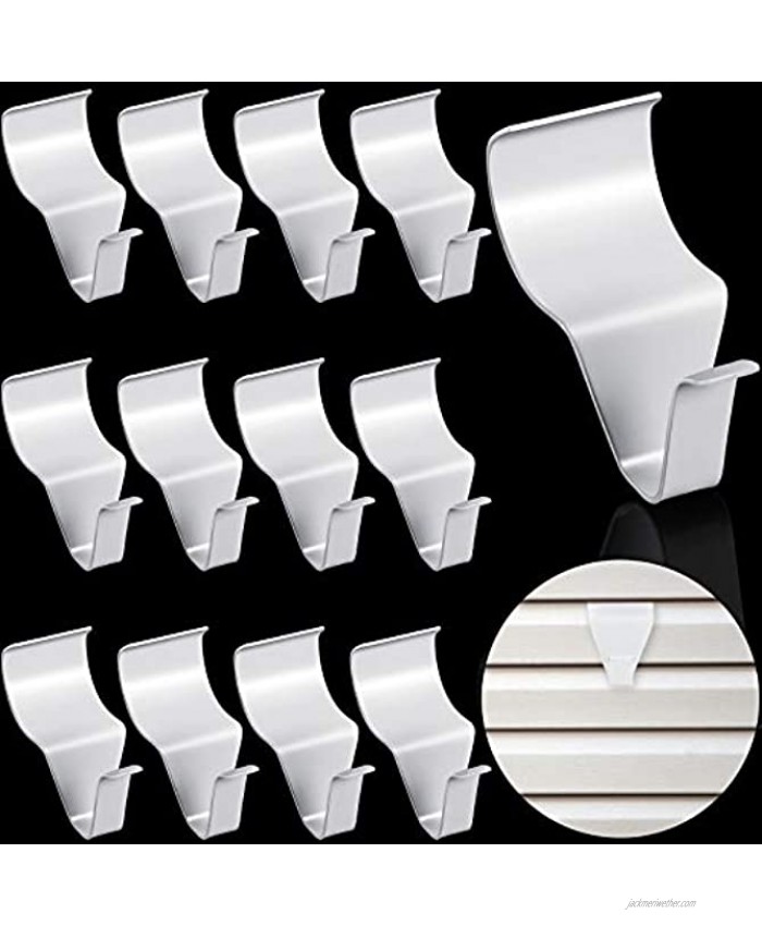 36 Pieces Vinyl Siding Hooks Christmas Wreath Hook No-Hole Needed Siding Hooks Invisible Hook Hanging Siding Clips for Heavy Duty Outdoor Decorations White