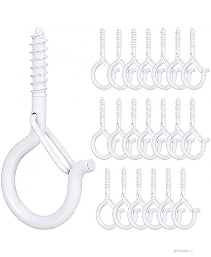 Q-Hanger Hooks Ceiling Screw Hook Outdoor Lights Christmas Lights Hanger Hook Cabinet Ceiling Hanger Wall Mount Hook for New Year House Garage Party LED Fairy Lights White,20 Pieces