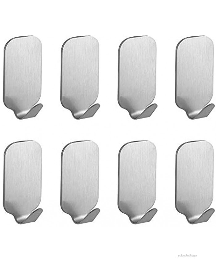 Self Adhesive Hooks for Hanging Heavy Duty Wall Hooks for Hanging Wall Hangers Without Nails Towel Hooks for Bathrooms 8 Pack