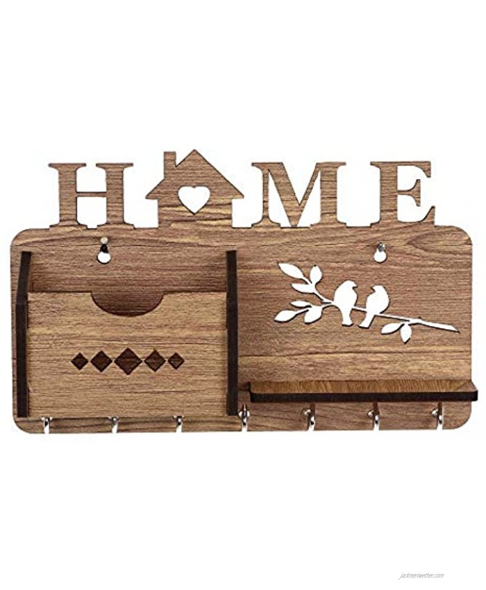 Sehaz Artworks Home Side Shelf WT KeyHolder Wooden Key Holder for Wall Decorative 7 Hooks