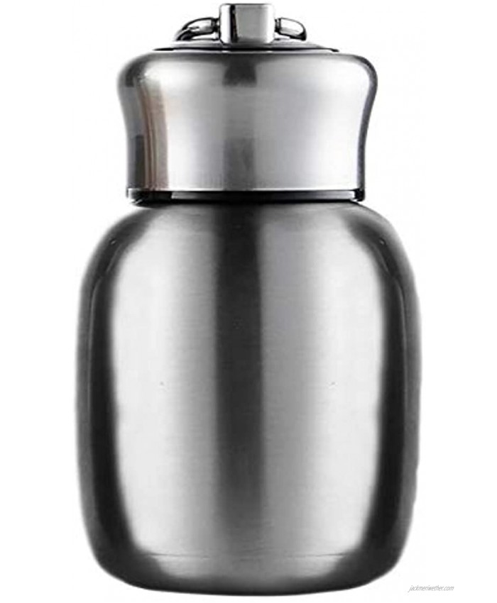 Mini 7 oz Stainless Steel Water Bottle Small Vacuum Insulated Water Bottle Leak Proof Sport Tumbler Cup Hot and Cold Water Bottle for Women Girls Kids Gift Milk Tea Lunch Silver